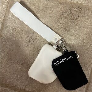 lululemon athletica White and Black Dual Pouch Wristlet